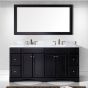 Virtu USA - ED-25072-WMRO-ES - Talisa 72" Double Round Sink Marble Top Vanity in Espresso with Mirror