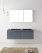 Virtu USA - JD-50355-CAB-GR - Zuri 55" Double Square Sink Vanity without Top in Grey