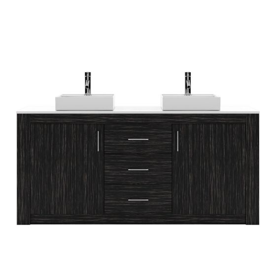 Virtu USA - KD-90072-S-MO-001-NM - Tavian 72" Double Square Sink Engineered Top Vanity in Midnight Oak